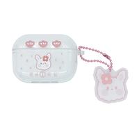 Compatibile Con Custodia AirPods Pro Coniglio, Bambini Adolescenti Ragazze Donne Silicone TPU Disegno Animale Coniglio Cover per Custodia AirPod Pro, Cute Cartoon 3D Case For AirPods Pro - Coniglio