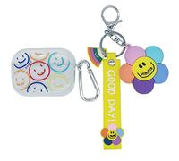 Compatibile Con Custodia AirPods Pro Smile, Bambini Adolescenti Ragazze Donne Silicone TPU Disegno Sorridente Cover per Custodia AirPod Pro, Cute Cartoon Smile Face Case For AirPods Pro with Keychain
