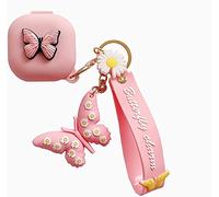 Compatibile Con Custodia Galaxy Buds Pro/Live La farfalla, Bambini Adolescenti Ragazze Ragazzi Donne Silicone Cover per custodia Samsung Buds Pro, Cartoon 3D Cute Cover For Buds Live Butterfly (Rosa)