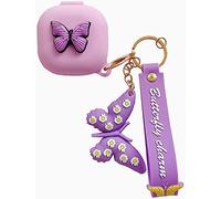Compatibile Con Custodia Galaxy Buds Pro/Live La farfalla, Bambini Adolescenti Ragazze Ragazzi Donne Silicone Cover per custodia Samsung Buds Pro, Cartoon 3D Cute Cover For Buds Live Butterfly （Viola）
