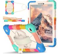 Compatibile con Custodia Lenovo Tab One/K9 8,7 pollici 2025, Cover Antiurto Multifunzione con Supporto Girevole, Cavalletto, Cinghia da Mano e Tracolla(Blue C)