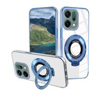 Compatibile con Custodia OPPO Reno14 FS 5G Trasparente, Cover per OPPO Reno 14 FS 5G con supporto ad anello Custodie in silicone antiurto Case 360 gradi Protezione fotocamera (blu)