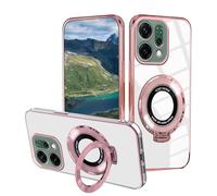 Compatibile con Custodia OPPO Reno14 FS 5G Trasparente, Cover per OPPO Reno 14 FS 5G con supporto ad anello Custodie in silicone antiurto Case 360 Gradi Protector Fotocamera (Rosa)