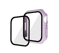 Compatibile con custodia per orologio iwatch7, custodia protettiva iwatch7, custodia in pellicola temperata PC+ e pellicola uno, custodia protettiva da 45 mm viola chiaro