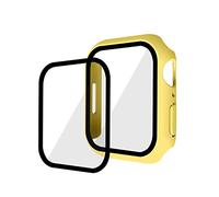 Compatibile con custodia per orologio iwatch7, custodia protettiva iwatch7, custodia in pellicola temperata PC+ e pellicola uno, custodia protettiva da 45 mm, colore giallo