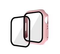 Compatibile con custodia per orologio iwatch7, custodia protettiva iwatch7, custodia in pellicola temperata PC+ e pellicola uno, custodia protettiva da 45 mm rosa chiaro