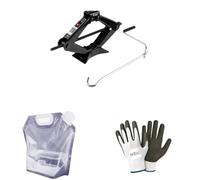 COMPATIBILE CON DACIA SANDERO CRIC A PANTOGRAFO PER GOMME PNEUMATICI AUTO CON MANIGLIA GIREVOLE CRICK SOLLEVA FINO A 2 TONNELLATE CON BASE IN ACCIAIO