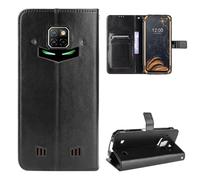 Compatibile con Doogee S88 Plus / S88 Pro CUSTODIA cover STAND FLIP LIBRO magnetica GEL TPU silicone protezione portafoglio porta carte (Nero)