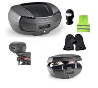 COMPATIBILE CON DUCATI MULTISTRADA 1200 S BAULETTO E46 RIVIERA BLACK EDITION MONOLOCK 46 LT VALIGIA BAULE PER MOTO SCOOTER CON PIASTRA PER AGGANCIO PORTAPACCHI POSTERIORE