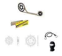 COMPATIBILE CON DUCATI SCRAMBLER 800 2015 AL 2024 KIT TRASMISSIONE CATENA CORONA PIGNONE PER MOTO DID 520VX3 G&B LUN 104 MAGLIE,CORONA ACCIAIO P520-Z46,PIGNONE P520-Z15 SPECIFICO