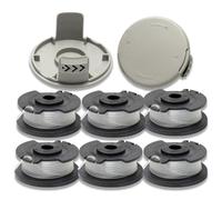 Compatibile con Einhell Ge-CT 18/28 Li et Ge -CT 18/28 Li TC Bobina di Ricambio,Bobine Filo per Decespugliatore con Copertura,6 bobine di filo di ricambio,2 ricambio copertura bobina
