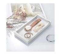 Compatibile con Emibele, organizer for gioielli, vassoio in resina, cucina, bagno, cassettiera, vassoio for toeletta, portagioie, porta anelli, organizer for cosmetici, for candele.(Gravel White)