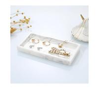 Compatibile con Emibele, organizer for gioielli, vassoio in resina, cucina, bagno, cassettiera, vassoio for toeletta, portagioie, porta anelli, organizer for cosmetici, for candele.(White Marble)