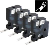 Compatibile con etichette termorestringenti Dymo 18053 da 9 mm, confezione da 4