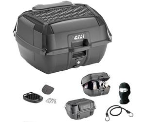COMPATIBILE CON FANTIC MOTOR CABALLERO 700 BAULETTO MONOLOCK+PIASTR RETE+SCHIENALE GIVI PER 2 CASCHI INTEGRALI O JET 45LT INSERTI NERI LUCIDO PER MOTO-SCOOTER CON PORTAPACCHI O STAFFE