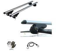 COMPATIBILE CON FIAT Qubo 2009 BARRE PORTATUTTO PER TETTO AUTO 135CM BARRA ALLUMINIO PER AUTO CON RAILING NON ATTACCATI COMPLETAMENTE AL TETTO