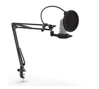 Compatibile con FIFINE Supporto for braccio a forbice con braccio di sospensione regolabile for microfono for K688 K669 K670 K658 K678 K690, Ampligame A6V A8(+mesh cover+shock absorber)