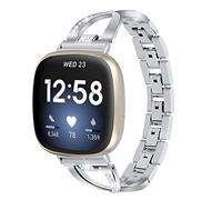 Compatibile con Fitbit Versa 3/Versa 4, cinturino in metallo, per donne e ragazze, sottile, in acciaio inox, cinturino di ricambio per smartwatch Fitbit Sense/Sense 2, Small/Large, acciaio inox
