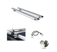 COMPATIBILE CON FORD Mondeo II Wagon anno 2006 BARRE PORTATUTTO PER TETTO AUTO 130CM BARRA MENABO CON RAILING RAISED, CORRIMANO ALTI COPPIA DI PORTABAGAGLI IN ALLUMINIO 60KG