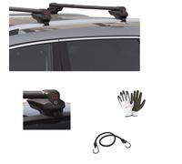 COMPATIBILE CON Ford Puma (Rails) 5p (2020-in poi) BARRE REGOLABILI PER TETTO AUTO DA 77 A 115 CM BARRA PORTATUTTO PER CORRIMANO SIA ALTO CHE BASSO ATTACCATO AL TETTO