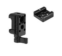 Compatibile con gabbia for fotocamera e braccio magico - Supporto for slitta a morsetto su guida con fori di posizionamento filettati da 1/4" e 3/8"(Cold shoe)