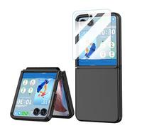 Compatibile con Galaxy Z Flip 7 Case with Hinge Protection & Screen Protector for Samsung Flip 7 Case with Flexible Hinge Protector, Slim Full Protective Phone Cover for Z Flip 7 5G (Black)