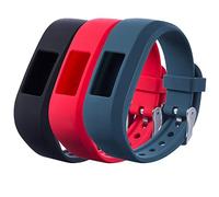 Compatibile con Garmin Vivofit Jr.2 Grandi Fasce di Ricambio e Cinghia Compatibile con Garmin Vivofit Jr & Vivofit Jr.2 & Vivofit 3, [Fits 5.5 ~ 21,6 cm Polsi] per Bambini, 3pc(Bla+SLA+Red)