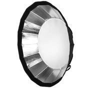 Compatibile con Godox AD400PRO Softbox parabolico argento 65/85 cm | L'interno argentato riflettente abbinato alla griglia restringe la diffusione della luce