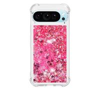Compatibile con Google Pixel 9 5G Global/Pixel 9 Pro 6,3 pollici, glitter Bling Sparkle per donne ragazze liquido galleggiante copertura del telefono per Google Pixel 9 5G Global/Pixel 9 Pro. Rosa