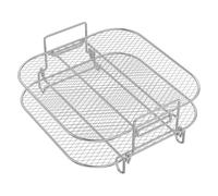 Compatibile con griglia for friggitrice ad aria Griglie impilabili Porta spiedini Accessori universali Supporti for barbecue for carne in acciaio inossidabile(Double layer)