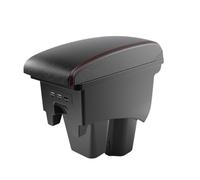 Compatibile Con Honda City Bracciolo Box Auto Doppio Strato Rialzato Scatola Portaoggetti Accessori Retrofit Con USB(B2Black line leather)