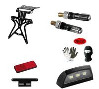 COMPATIBILE CON HONDA INTEGRA 700 KIT PORTATARGA REGOLABILE ALTEZZA,LARGHEZZA,INCLINAZIONE PER MOTO/SCOOTER+2 FRECCE A LED+LUCE TARG CATARIFRANGENTE+SUPPORTO TUTTO OMOLOGATO