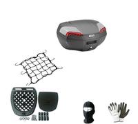 COMPATIBILE CON HONDA NT 1100 BAULETTO VALIGIA E46N RIVIERA CATARINFRANGENTI ROSSI+KIT MONTAGGIO+TAPPETO ANTIVIBRANTE+PIASTRA PER PORTAPACCHI MOTO-SCOOTER 2 CASCHI GRANDI