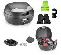 COMPATIBILE CON HONDA SH 150 i BAULETTO E340 VISION TECH VALIGIA PER MOTO SCOOTER BAULE 34 LITRI NERO GOFFRATO CON CATADIOTTRI VERNICIATI INTERNAMENTE COLOR ARGENTO