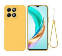 Compatibile con Honor X6c, Honor X6c custodia in gel di silicone liquido con fodera in morbida microfibra guscio protettivo (Giallo)