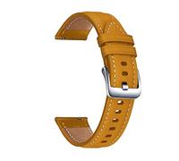 Compatibile con Huaw-ei orologio GT 2 / Pro / 2e / gt 4 Cinturgo da 6 mm cintura in pelle genuina da 22 mm cinghia GT2 Braccialetto da guardia del braccialetto GT2E ( Color : Yellow brown-Silver , Siz