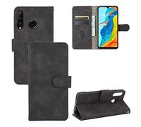 compatibile con HUAWEI P30 LITE/MAR-LX1M, MAR-LX2 e MAR-LX3A / P30 LITE NEW EDITION Cover case LIBRO stand GEL silicone protezione TPU eco pelle PORTAFOGLIO porta carte Nero