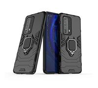 Compatibile con Huawei P40 Pro+ Cover, Custodia Armor Anello Cavalletto (Funziona con il Supporto Magnetico per Auto) Case Paraurti per Huawei P40 Pro Plus 5G (Nero)