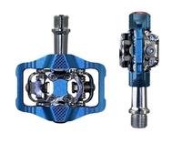 Compatibile con i pedali Gineyea MTB Clipless - Pedali con clip for bicicletta con cuscinetti sigillati con tacchette compatibili con Shimano SPD(BLUE)