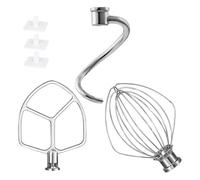 Compatibile con il gancio for impastare Kitchenaid da 6 QT K256WW, frusta a filo e lama piatta, accessori for impastatrici in acciaio inossidabile
