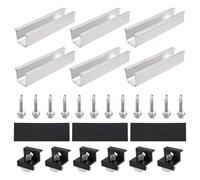 Compatibile con il kit di installazione del pannello solare for tetto trapezoidale ALIM, 12 staffe in alluminio con estremità del binario e morsetti centrali