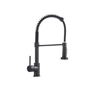 Compatibile con il rubinetto della cucina in nichel spazzolato a molla, miscelatore montato sul piano, rotazione a 360 gradi, ugello spruzzatore, lavello(Brown)