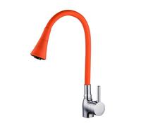 Compatibile con il rubinetto della cucina Ruota i rubinetti di deformazione gomma a molla Miscelatore Ferro da stiro acqua calda e fredda(Orange 2 modes,G3/8)
