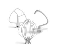 Compatibile con il set di accessori for mixer KitchenAid, frusta a filo da 3 pezzi, gancio for impastare e paletta rivestita for modelli con supporto