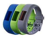 Compatibile con il set di cinturini di ricambio Garmin Vivofit 3, confezione da 3 cinturini regolabili nei colori blu scuro e grigio lime.