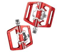 Compatibile con il set di pedali senza clip RACEWORK MTB, pedali con piattaforma misuratore di potenza a doppia funzione con clip laterale(Red)