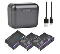 Compatibile con Insta360 X5, batteria di ricambio da 2800 mAh con doppia custodia di ricarica (3 batterie 1 caricabatterie)