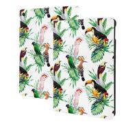 Compatibile con iPad 9a/8a/7a generazione, moderna custodia per tablet con pappagallo, tucano cacatua compatibile con iPad Cover da 10,2 pollici, supporto a libro, accensione e spegnimento automatico