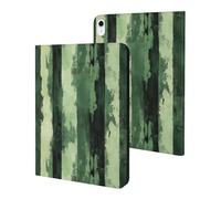 Compatibile con iPad A16 11 pollici 2025, sottile Splash Green strisce verticali stampa tablet cover compatibile con iPad 10a generazione custodia 10.9 pollici 2022 con supporto auto wake/sleep