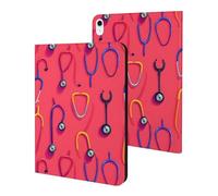 Compatibile con iPad A16 Custodia da 11 pollici 2025, custodia sottile con stampa stetoscopio colorata compatibile con iPad 10a generazione Custodia da 10,9 pollici 2022 con supporto Auto Wake/Sleep
